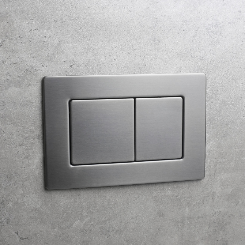 Панель змиву Koer KT-0612-07 240x160x10mm з нержавіючої сталі, кнопка квадр. (колір графіт) (KR6122)