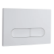 Панель смыва Koer KT-0608-03 240x160x10mm пластиковая, кнопка округленная (цвет белый) (KR6123)