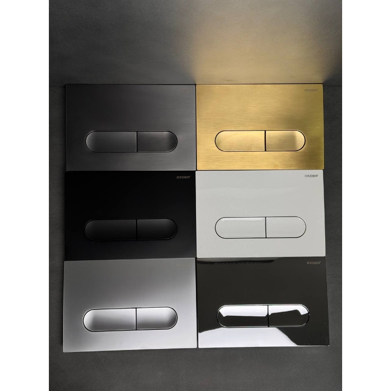 Панель смыва Koer KT-0608-03 240x160x10mm пластиковая, кнопка округленная (цвет белый) (KR6123)