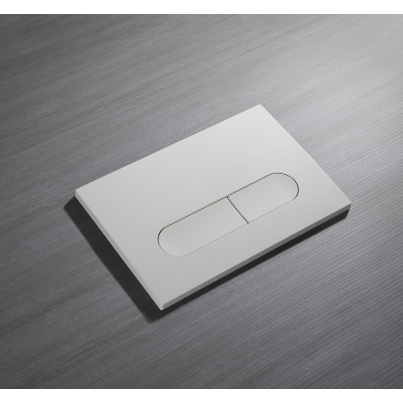 Панель смыва Koer KT-0608-03 240x160x10mm пластиковая, кнопка округленная (цвет белый) (KR6123)