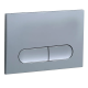 Панель смыва Koer KT-0608-01 240x160x10mm пластиковая, кнопка округленная (цвет хром) (KR6124)
