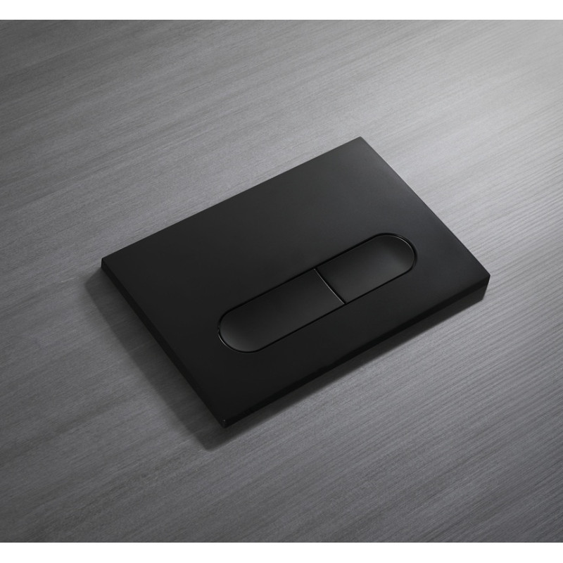 Панель смыва Koer KT-0608-05 240x160x10mm пластиковая, кнопка округленная (цвет черный матовый) (KR6125)