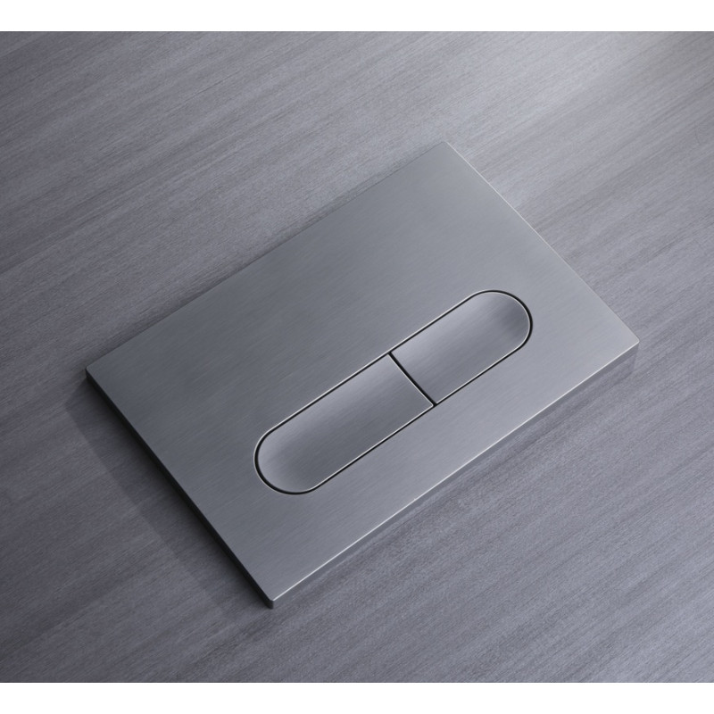 Панель смыва Koer KT-0608-07 240x160x10mm пластиковая, кнопка округленная (цвет графит) (KR6128)