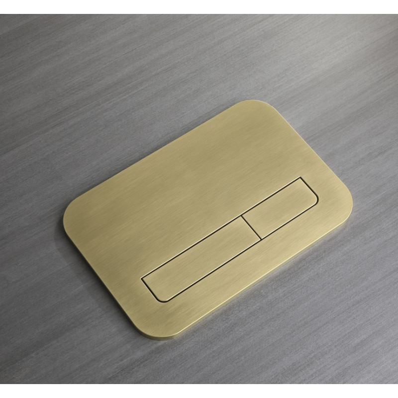 Панель смыва Koer KT-0609-12 240x160x7mm пластиковая, кнопка линейная (цвет матовое золото) (KR6132)