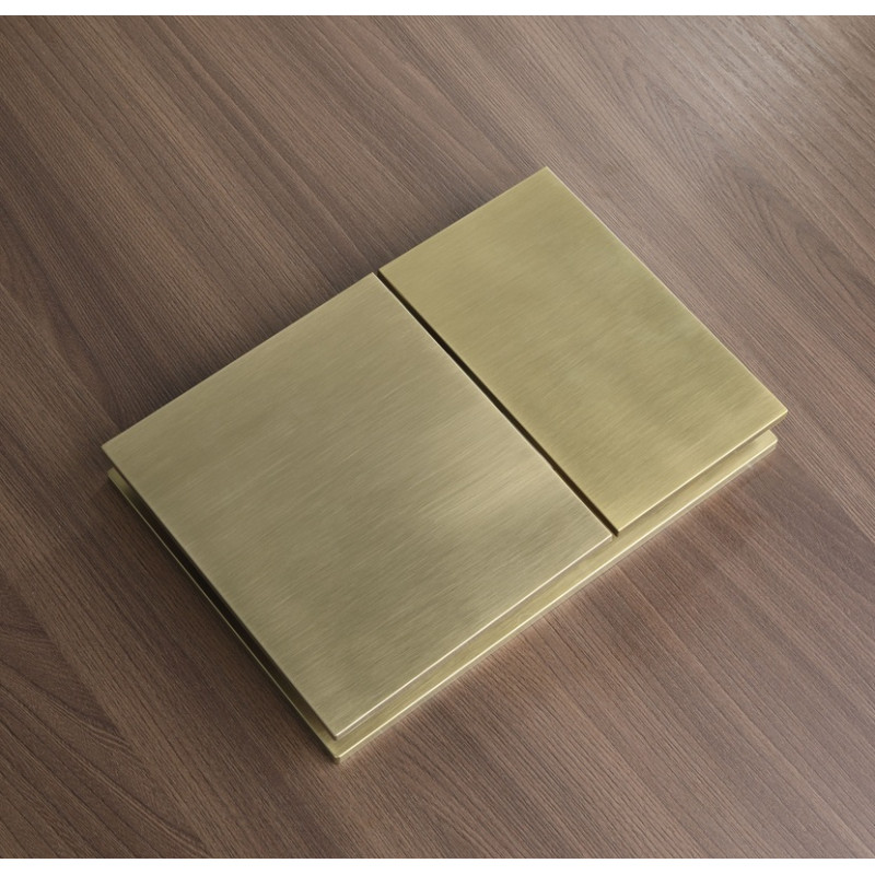 Панель смыва Koer KT-0610-12 240x160x32mmmm пластиковая, кнопка квадратная (цвет матовое золото) (KR6137)