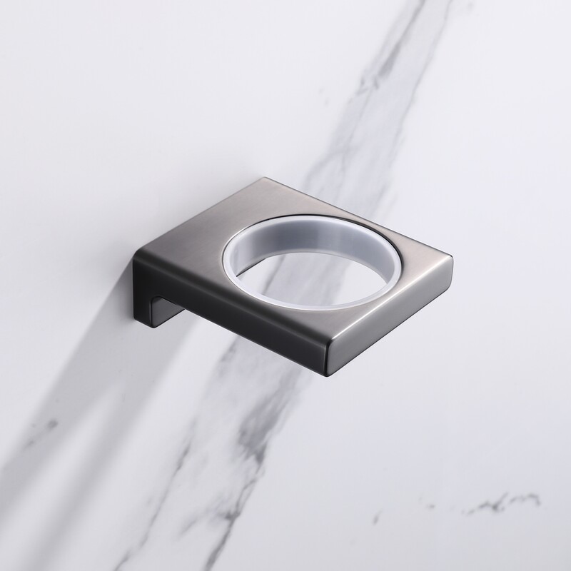 Стакан одинарный настенный Koer AS-0103-07 (стекло) цвет графит (KR6164)