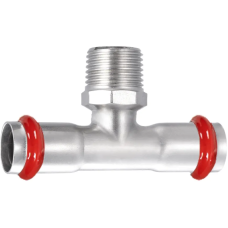 Тройник двухраструбный НР Koer KQ.T3510M Press-Inox AISI 304 35x1