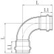 Колено 90° двухраструбное Koer KQ.L42-2 Press-Inox AISI 304 42x42 (KR6404)