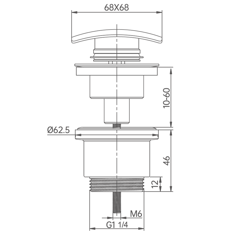 Донний клапан для раковини Koer PW-13-01 1 1/4