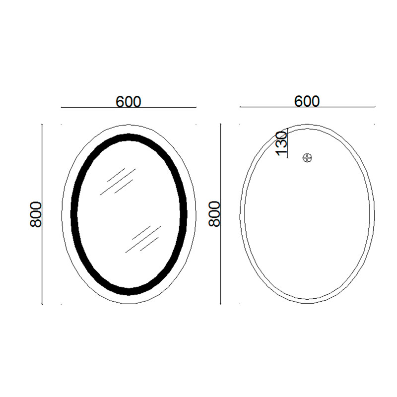 Lidz Дзеркало Vida 800х600 з LED-підсвічуванням Touch, з антизапотіванням, з димером, рег. яскравості LD78LF6080