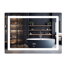 Дзеркало Lidz Kubis (KU2) 1000х800 з LED-підсвічуванням Touch, з антизапотіванням, з димером, рег. яскравості LD78LF6141008048450 SD00054574