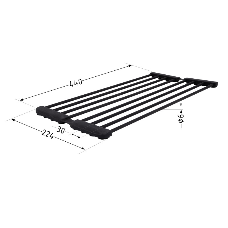 Сушарка на кухонну мийку з присоскою Lidz Acsis LA09 Black, кругла основа, для посуду 440х224 мм LDACSLA09BLM49777 SD00055901