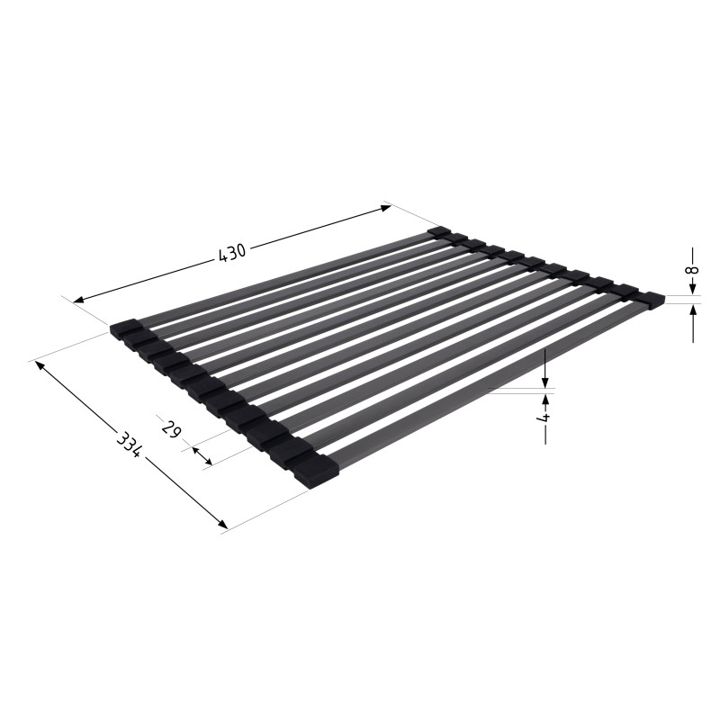 Сушарка на кухонну мийку Lidz Acsis LA14 Black, плоска основа, для посуду 430х300 мм LDACSLA14BLM49768 SD00055892