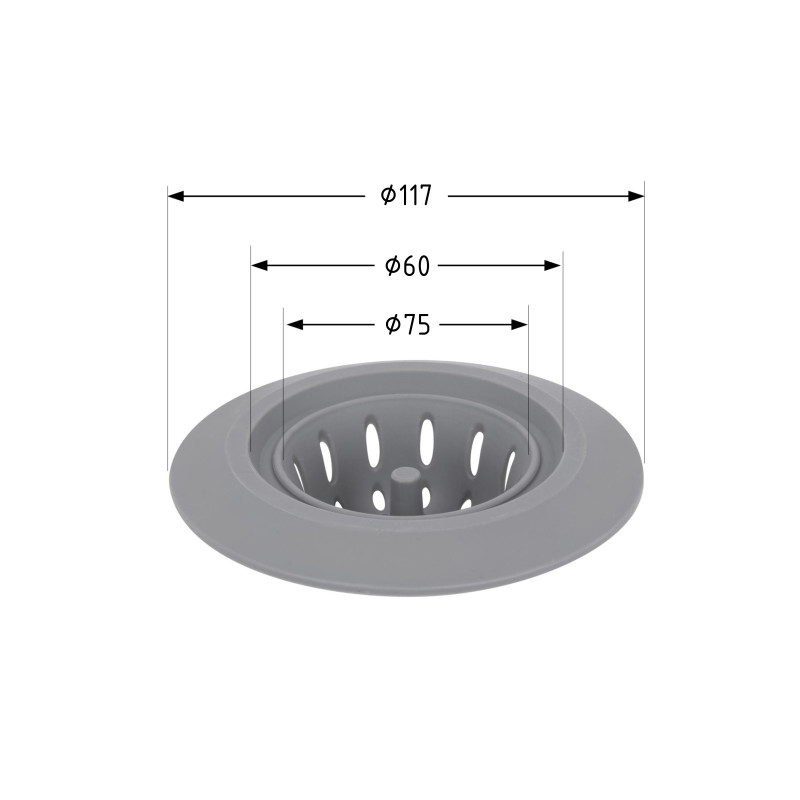 Сітка для сифону Lidz Acsis LA26 Gray, силіконова, 117х117х37 мм LDACS33GRA49774 SD00055898