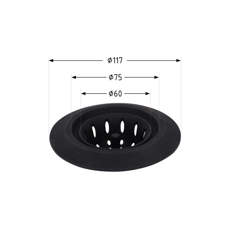 Сітка для сифона Lidz Acsis LA27 Black, силіконова, 117х117х37 мм LDACS33BLM49775 SD00055899