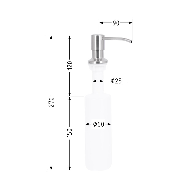 Дозатор для миючого засобу Lidz Acsis LA29 Brushed Steel, круглий LDACSLA29BRU49828 SD00055952