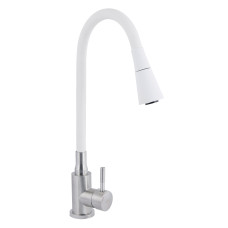 Lidz Змішувач для кухні Aria 015F31 з гнучким виливом (k35) LDARI015F31WNK36981 White / Nickel