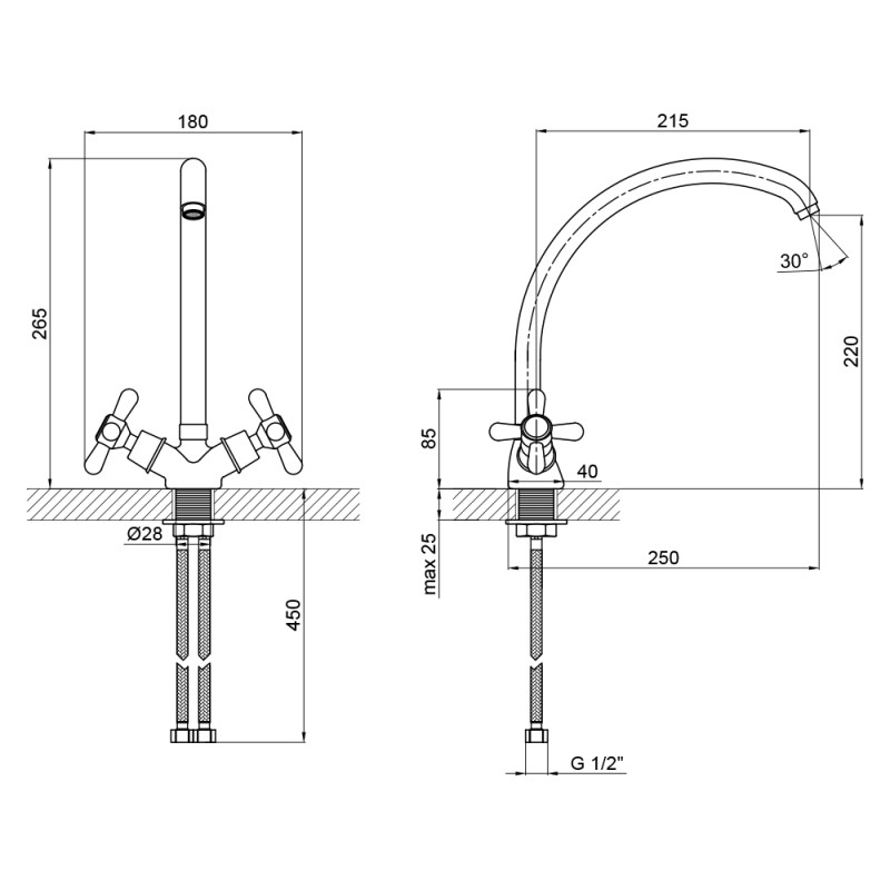 Lidz Змішувач для кухні Dominox 273F Хром (LDDOM273FCRM35539)