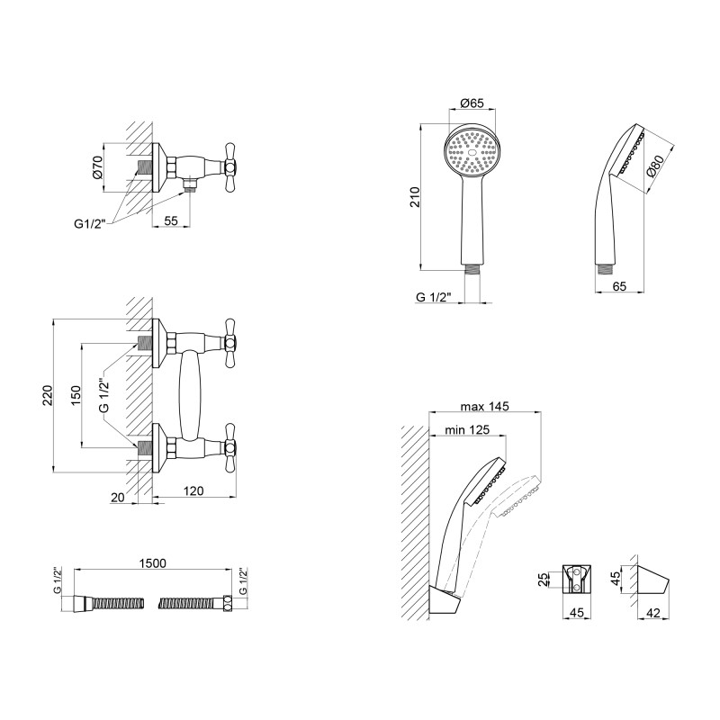 Lidz Змішувач для душу Dominox 363 Хром (LDDOM363CRM35107)