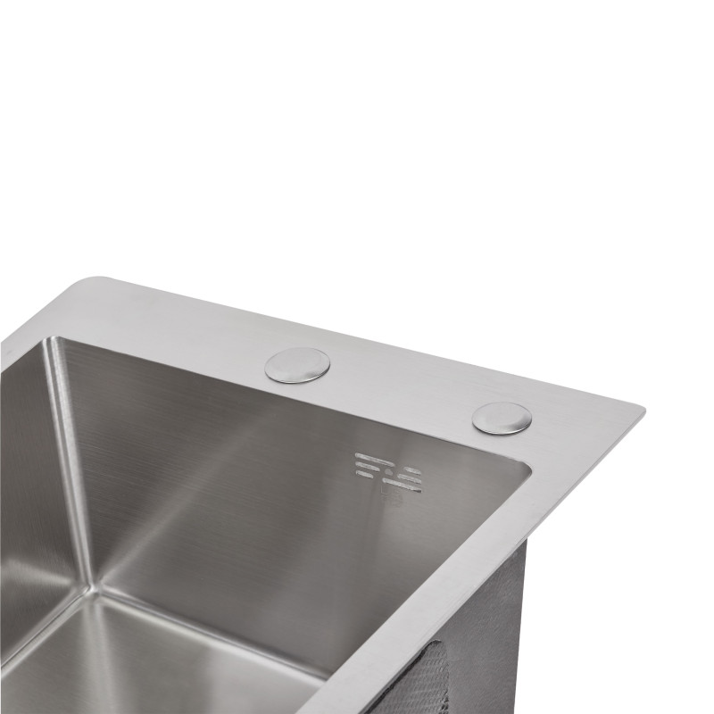 Lidz Мийка для кухні інтегрована Handmade H4050 (LDH4050BRU39258) Brushed Steel 3,0/0,8 мм