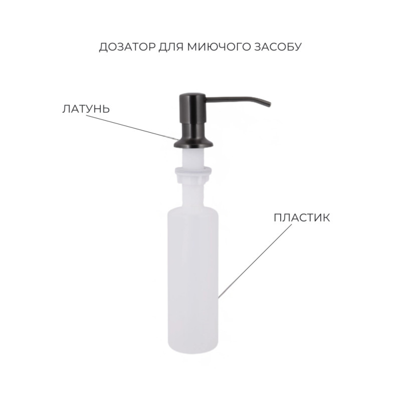 Акційний набір Lidz: мийка H4545 Black PVD Decor 2,5/0,5 мм + Змішувач Aria для кухні з гнучким виливом (k35) Black SD00057348
