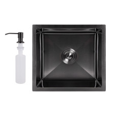 Мийка для кухні інтегрована під стільницю Lidz Handmade H4843B Brushed Black PVD 3,0/1,0 мм LDH4843BRUBLM49440 SD00055564