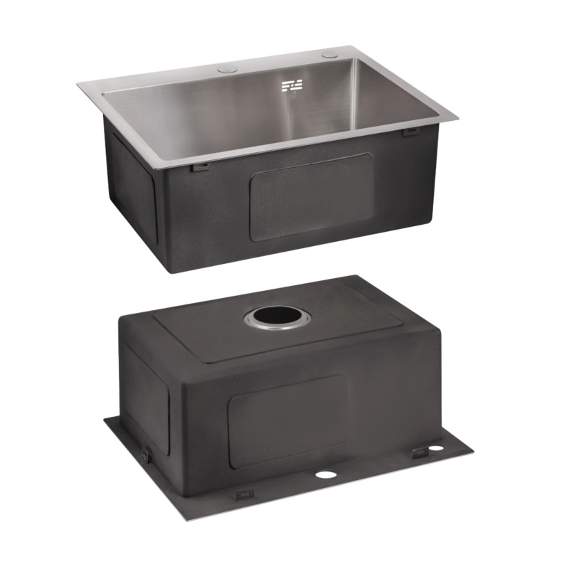 Акційний набір Lidz: мийка H5045 інтегрована Brushed Steel 3,0/1,0 мм + Змішувач Aria для кухні з гнучким виливом (k35) Grey SD00057355