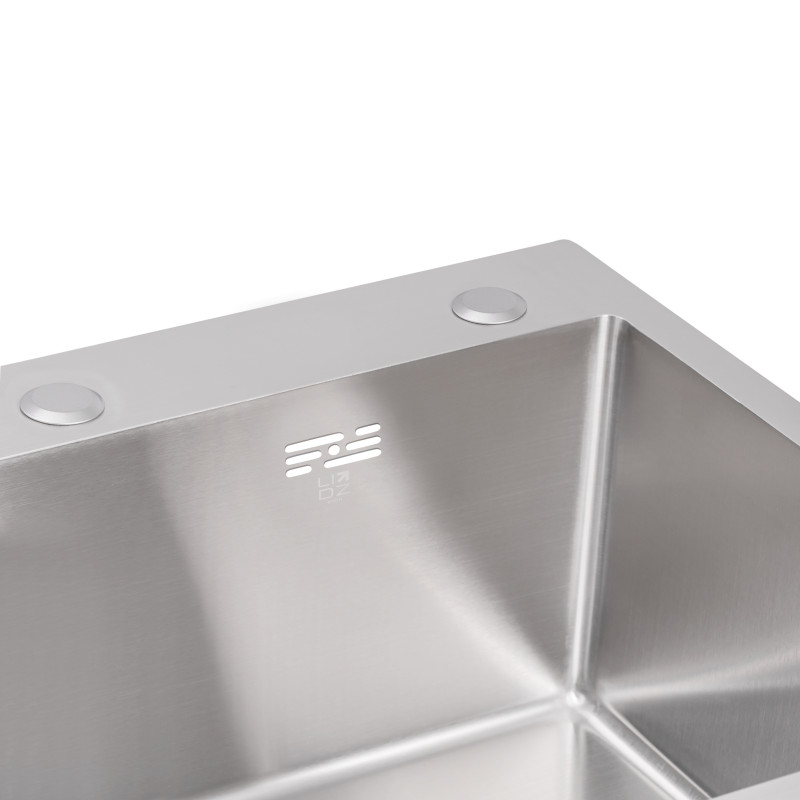 Lidz Мийка для кухні інтегрована Handmade H5845 (LDH5845BRU35384) Brushed Steel 3,0/0,8 мм