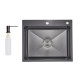 Lidz Handmade H6050HB Мийка для кухні інтегрована Decor Black PVD Honeycomb 2,5/0,5 мм LDH6050BDECPVD48371 SD00054495