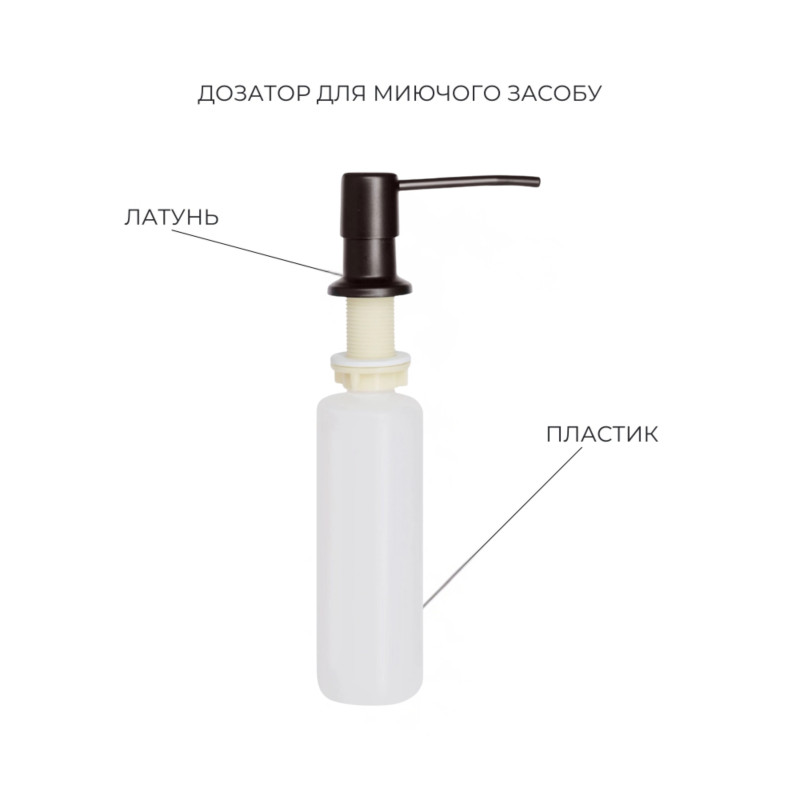 Акційний набір Lidz: мийка інтегрована Decor Black PVD Honeycomb 2,5/0,5 мм + Змішувач Aria для кухні з гнучким виливом (k35) Black SD00057352