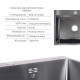 Акційний набір Lidz: мийка H6050B інтегрована Brushed Black PVD 3,0/1,0 мм + Змішувач Aria для кухні з гнучким виливом (k35) Black SD00057361