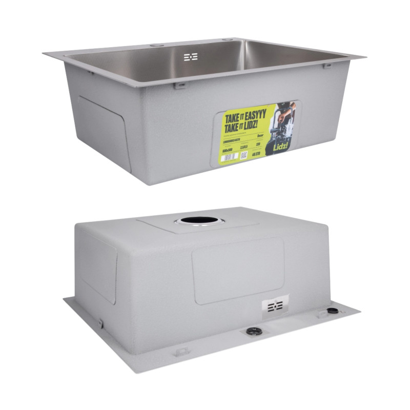 Акційний набір Lidz: мийка H6050H інтегрована Decor Honeycomb 2,5/0,5 мм LDH6050DEC48370 + Змішувач Aria для кухні з гнучким виливом (k35) Grey SD00057351