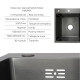Акційний набір Lidz: мийка H6350BR інтегрована крило справа Brushed Black PVD 3,0/1,0 мм + Змішувач Aria для кухні з гнучким виливом (k35) Black SD00057372