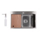 Мийка для кухні інтегрована Lidz Handmade H6845 Brushed Steel 3,0/1,0 мм LDH6845BRU49455 SD00055579