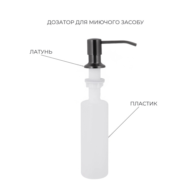 Акційний набір Lidz: мийка H6845 Décor Blaсk 3,0/1,0 мм + Змішувач Aria для кухні з гнучким виливом (k35) Black SD00057364