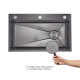 Акційний набір Lidz: мийка інтегрована Decor Black PVD Honeycomb 3,0/1,0 мм + Змішувач Aria для кухні з гнучким виливом (k35) Black SD00057368