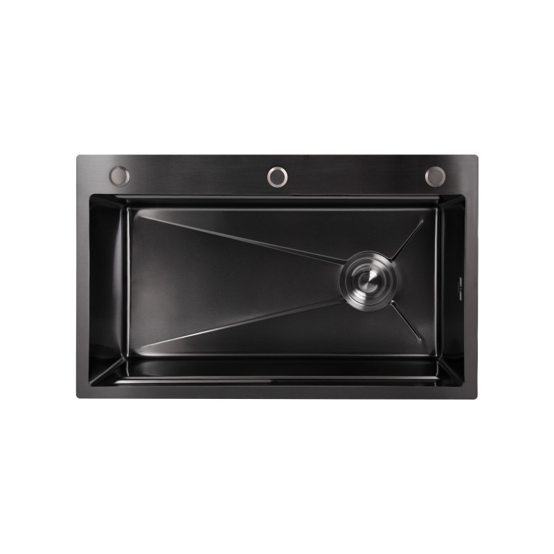 Мийка для кухні інтегрована Lidz Handmade H7545B Brushed Black PVD 3,0/1,0 мм LDH7545BRUBLM49458 SD00055582