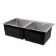 Lidz Мийка для кухні з двома чашами інтегрована Handmade H7843 (LDH7843BRU35387) Brushed Steel 3,0/0,8 мм
