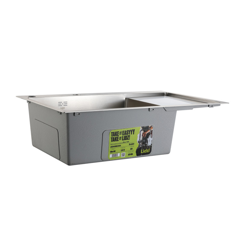 Мийка для кухні інтегрована Lidz Handmade Max 500 H7849R Brushed Steel, 3,0/1,0 мм, крило праворуч, збільшена чаша LDH7849RBRU49464 SD00055588