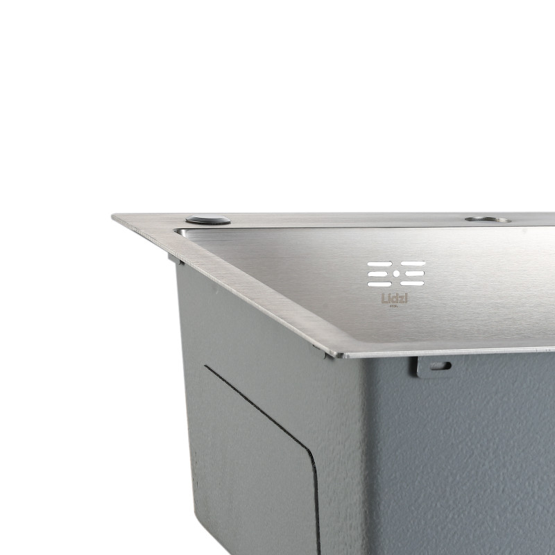 Мийка для кухні інтегрована Lidz Handmade Max 500 H7849R Brushed Steel, 3,0/1,0 мм, крило праворуч, збільшена чаша LDH7849RBRU49464 SD00055588