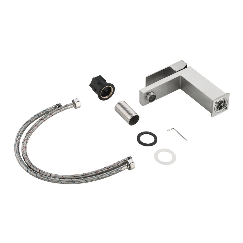 Змішувач для раковини низький Lidz Helix 001F (k35) LDHEL001FNKS49178 Nickel SD00055302