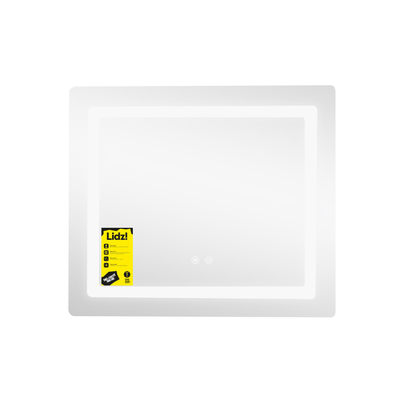 Дзеркало Lidz Kubis (KU2) 700х600 з LED-підсвічуванням Touch, з антизапотіванням, з димером, рег. яскравості LDKU60070049286 SD00055410