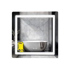 Дзеркало Lidz Kubis (KU2) 700х700 з LED-підсвічуванням Touch, з антизапотіванням, з димером, рег. яскравості LDKU70070049288 SD00055412