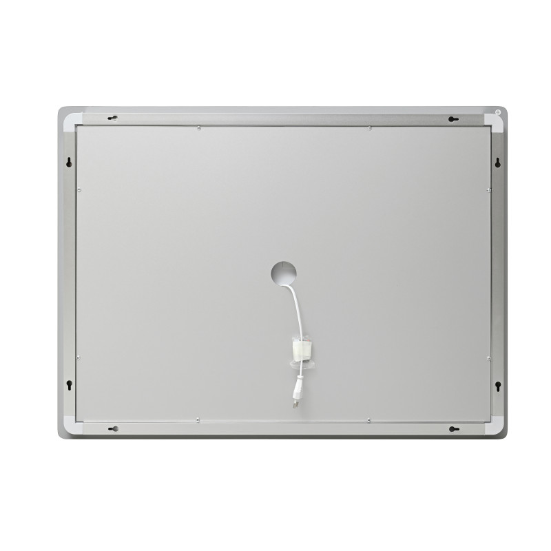 Дзеркало Lidz Kubis (KU2) 800х600 з годинником, з LED-підсвічуванням Touch, з антизапотіванням, з димером, рег. яскравості LDKU800600CL48281 SD00055405