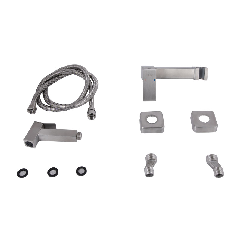 Lidz Набір для гігієнічного душу Kubis 110 Nickel LDKUB110NKS46103 прямокутний