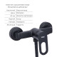 Lidz Комплект змішувачів для ванної кімнати Latwa 001Black+ Latwa 006Black+ Latwa 005Black+ Latwa 010Black+ Latwa 1030Black