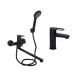 Lidz Комплект змішувачів Latwa Black: Змішувач для раковини LDLAT001BLA45418 + Змішувач для ванни LDLAT005BLA45420