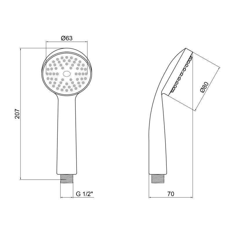 Lidz Лійка для ручного душу Лейки Niagara 00 80 мм округла LDNIA00CRM22039 Chrome