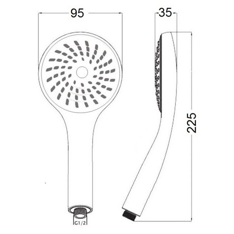 Lidz Лійка для ручного душу Лейки Niagara 01 98 мм округла LDNIA01CRM22034 Chrome