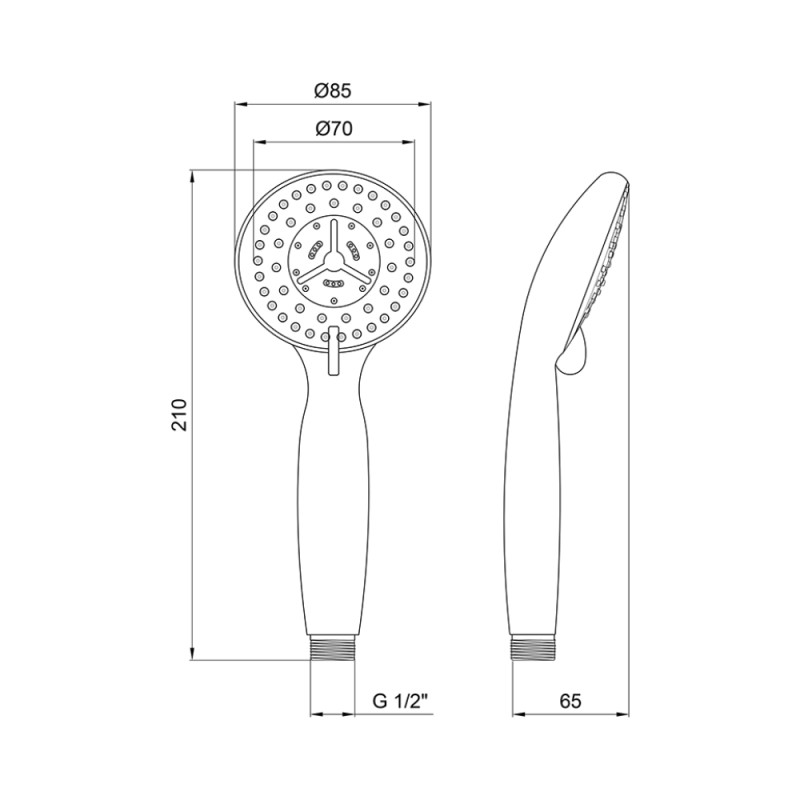 Lidz Лійка для ручного душу Лейки Niagara 04 85 мм округла LDNIA04CRM22033 Chrome